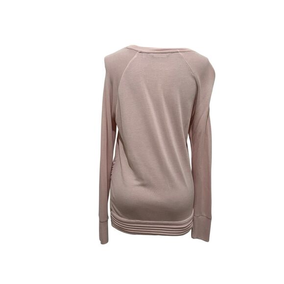 Athleta Women's Serenity Criss Cross Long Sleeve Pullover Sweatshirt Pink XS - Picture 3 of 5